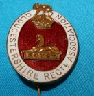 WW1 ERA GLOUCESTERSHIRE REGIMENTAL ASSOCIATION ENAMEL MILITARY BADGE WORLD WAR I