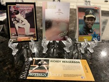 Rickey Henderson Bundle incl Silver Star Hologram Card w/ COA 939 Stolen Bases