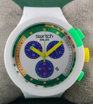Beautiful Swatch Chronograph Multicolor Dial 'Date' Great Working Men Wristwatch