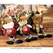 Christmas Decorations Hanging Doll Home Xmas Tree Ornaments Cute Elk Doll w/ Leg