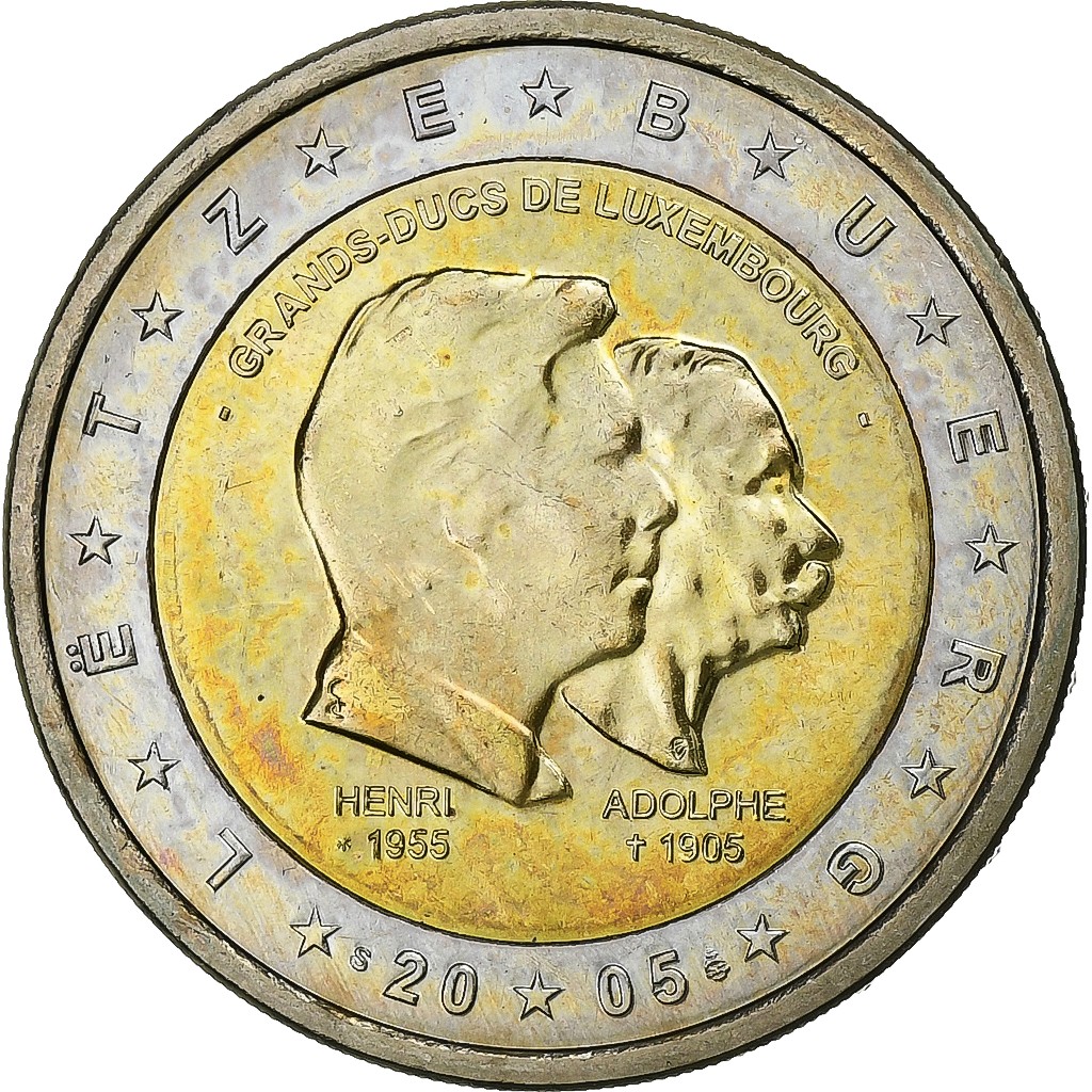 Luxembourg, Henri, 2 Euro, 2005, Utrecht, Bimétallique, SUP+, KM:87