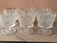 6 Vintage Big Top Peanut Butter Hazel Atlas Glass Company Sherbet Glasses 1957