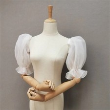 Half Sleeves Organza Puffy Sleeves Formal Party Bride Gloves Sleeves Detachable