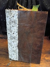 Handmade Vintage Junk Journal Lace Cover Decorated Pages Mixed Ephemera