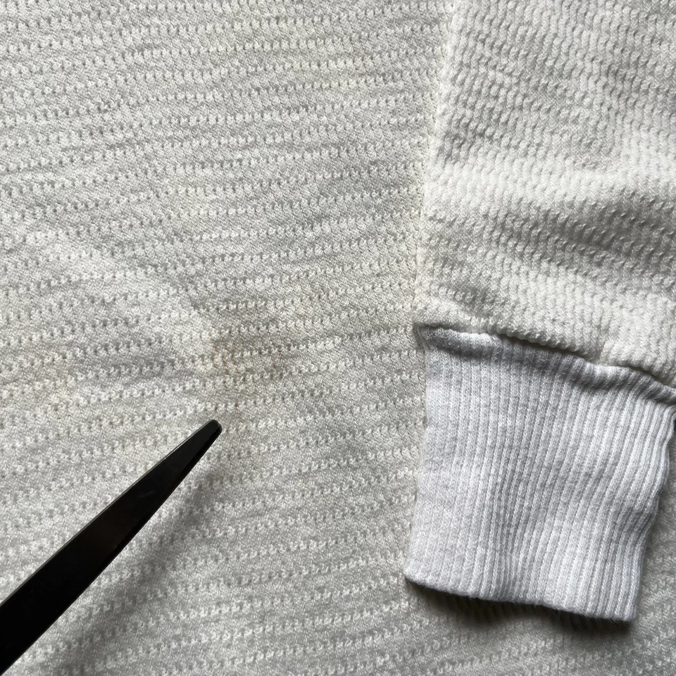 Vintage 60's Hanes Thermal Shirt Long Sleeve Waffle Knit Cotton USA Medium - Image 2 of 4