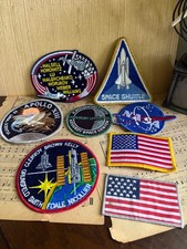 Lot Of 8 Vintage NASA Patches Space Shuttle Columbia Apollo XIII USA