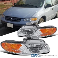 Fit 1996-2000 Dodge Voyager Caravan Chrysler Town Country Headlights Lamps 96-00