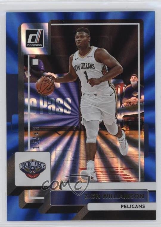 2022-23 Panini Donruss Holo Blue Laser /49 Zion Williamson #164