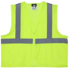 MCR Safety V2CL2MLZ Hi-Vis Reflective Lime Class 2 Safety Vest w/Mesh Fabric