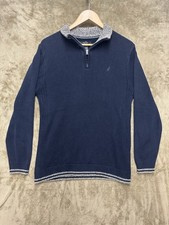 NAUTICA YOUTH'S Navy Blue QUARTER ZIP SWEATER, SIZE XL 18/20 