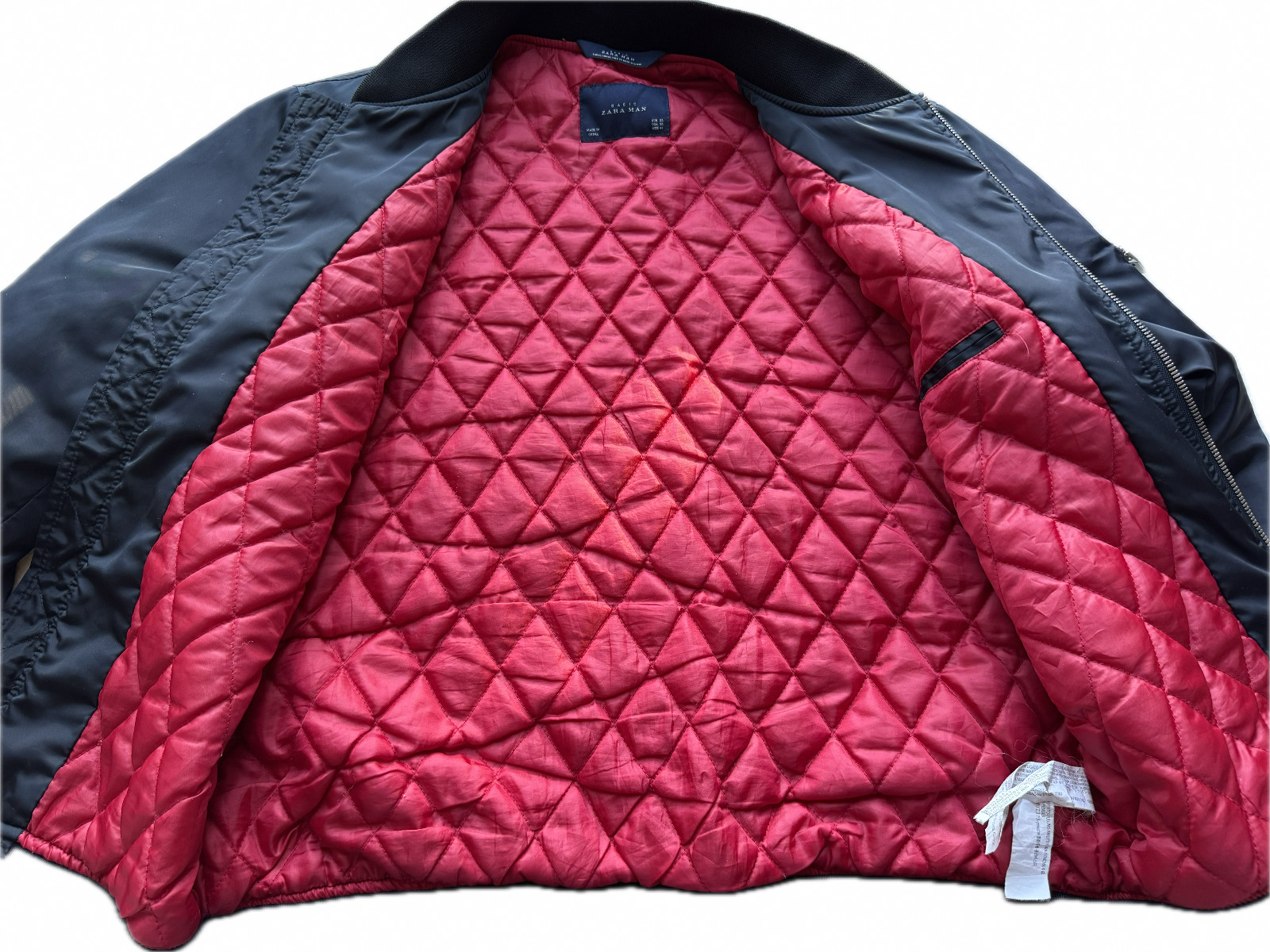 Zara Basic Navy Lightweight Bomber Jacket Men’s S… - image 7