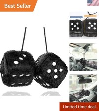 2.75 Plush Fuzzy Dice For Cars Soft Hanging Ornaments For Stylish Interiors