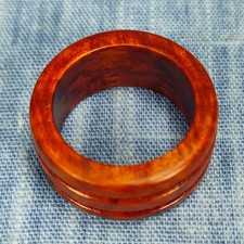 Double Channel Hardwood Ring Made from Briarwood - Size 9.0 US 