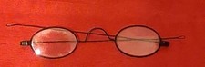 Antique Oval Wire-Rim, Spectacles w/ Metal Case, Straight arms Pre-1890