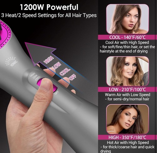 Hair Dryer Straightener Brush One Step 1200W Powerful Blow Ionic Hot Air Salon - Picture 5 of 22