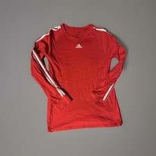 Adidas ClimaCool Red Stipe Youth Shirt Size L 14-16