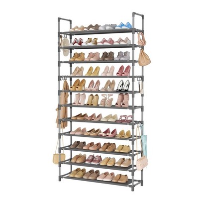 Lanteful 11 Tiers Tall Shoe Rack Holds 55 Pairs Of Shoes 18Pcs Hooks Sturdy