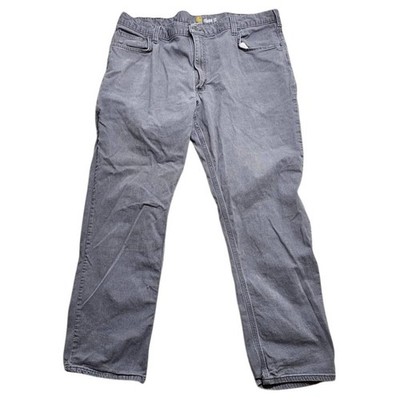 Carhartt 100135 Mens Gray Relaxed Fit Canvas Work Pants 40x32 Cotton Stretch