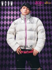 JoJo's Bizarre Adventure Grid Pattern Color Match Leisure Down Jacket Coat Tops