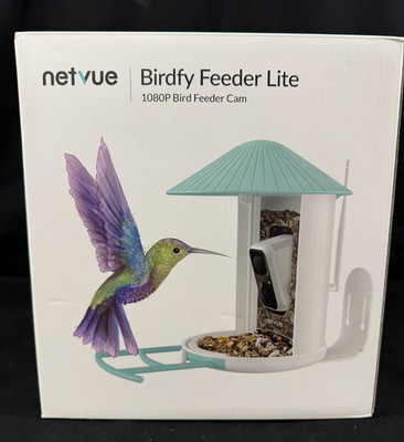 Netvue Birdfy Feeder Lite 1080p Bird Feeder Cam with Solar Panel - NEW