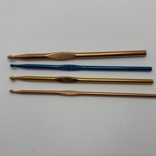 Boye Aluminum Crochet Hooks F G H J Made In USA Lot Of 4