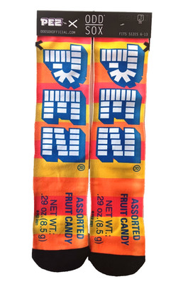 Odd Sox PEZ Candy Crew Socks Size 6-13 One Pair Striped Colorful