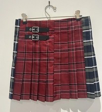 Girls Size 7/8 No Boundaries Plaid Pleated Skirt w/ Buckle Accents Multicolor