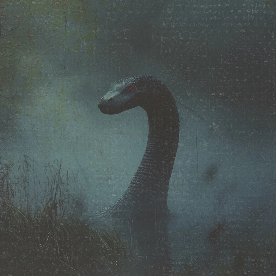 Vintage LOCH NESS MONSTER Wall Art, Nessie Nautical Decor, Cryptid Ocean Poster - Image 2 of 4