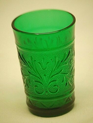 Sandwich Forest Green Flat Juice Tumbler 5oz Depression Glassware Anchor Hocking - Picture 2 of 3