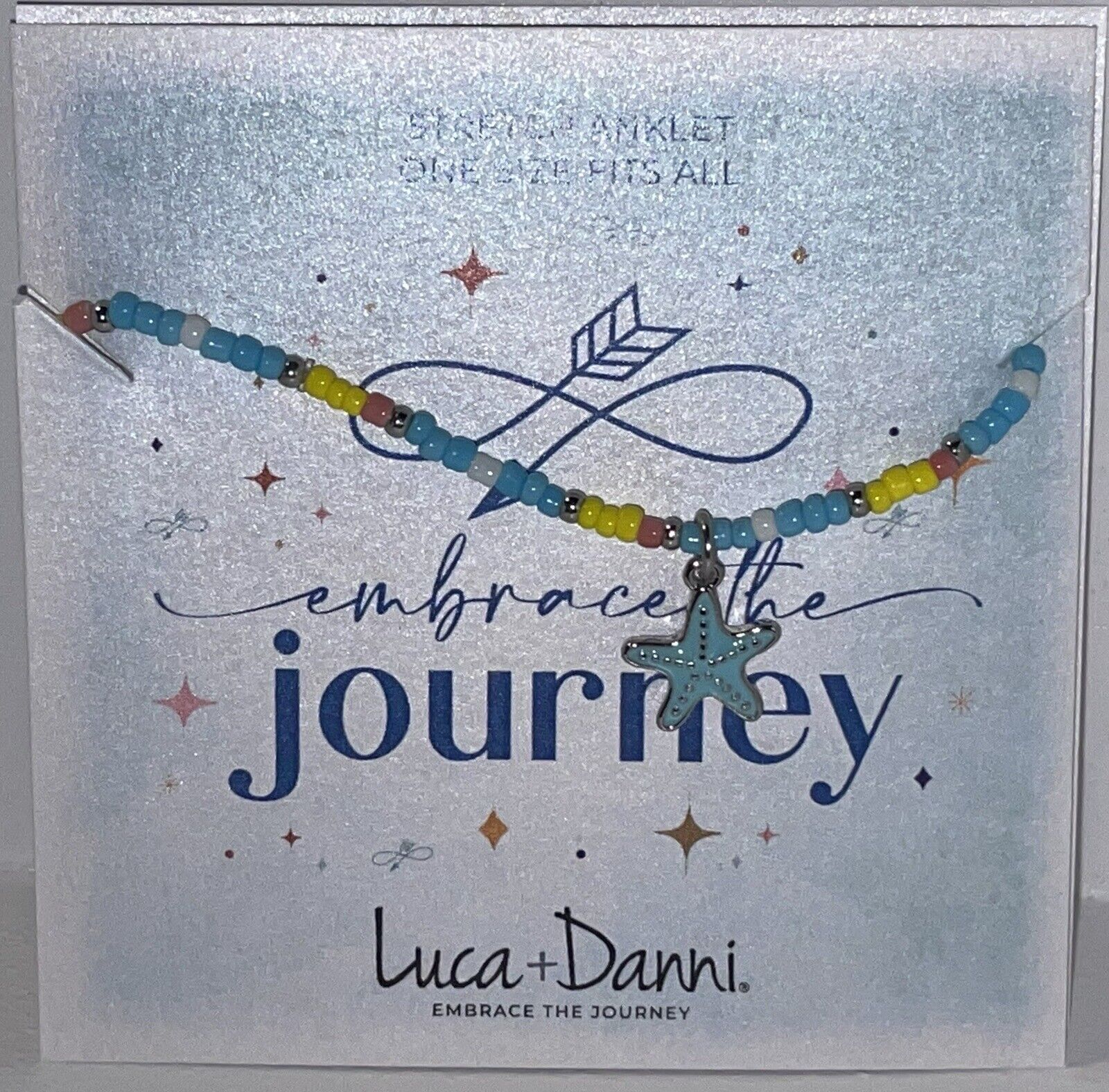 NEW Luca & Danni Be Shore Of Yourself Starfish Stretch Anklet, Multi Color OSFA!