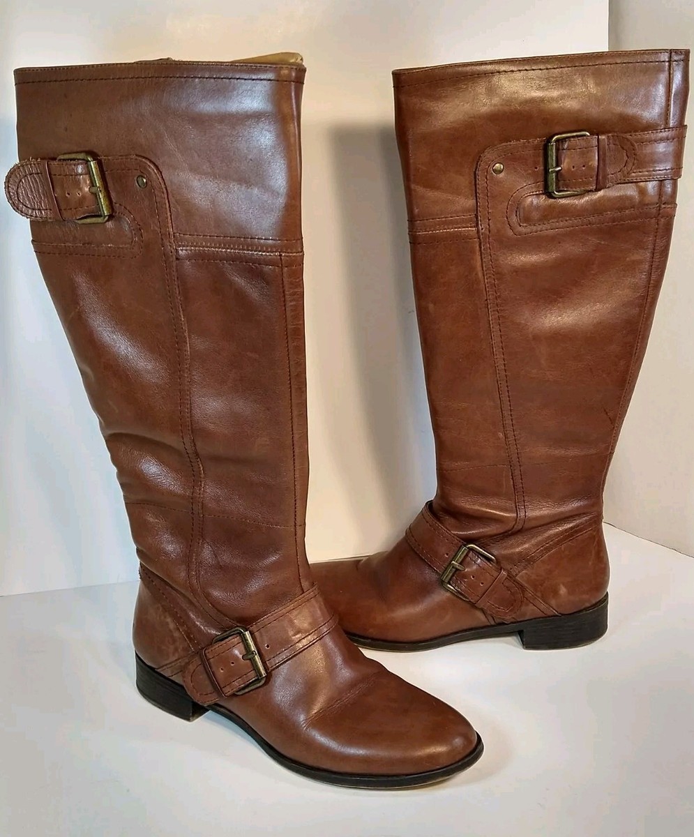Nine West Vintage America Vermillion Brown Leather Riding Boots Women's  Size 6M