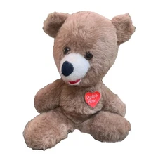 Animal Fair Dydee Teddy Bear 1970s Sitting Heart On Chest 10” Inches Plush