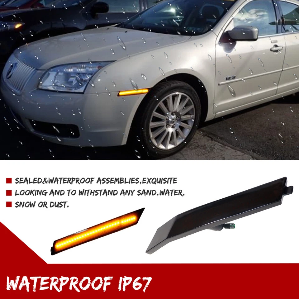 Luces de señalización laterales LED para parachoques delantero de humo para Ford Fusion y Mercury Milan 06-09 Foto 4 de 4