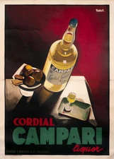 Cordial Campari, 1926 Marcello Nizzoli Art Print Vintage Liquor Bar Poster 38x54