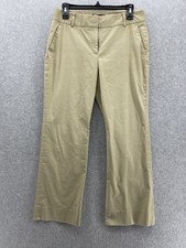 Talbots Women's Pants Solid Tan Brown Size 6P Petites Straight Leg Cotton Blend