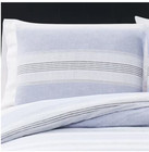 2-Piece White and Blue Stripe Cotton Flannel Twin XL Comforter Set