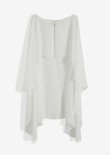 Neu Chiffon-Cape Gr. 36/38 Wollweiß Damen Blusenjacke Cardigan