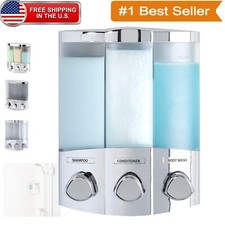 Durable Chrome Soap and Shower Dispenser - 3-Chamber Design for Organization