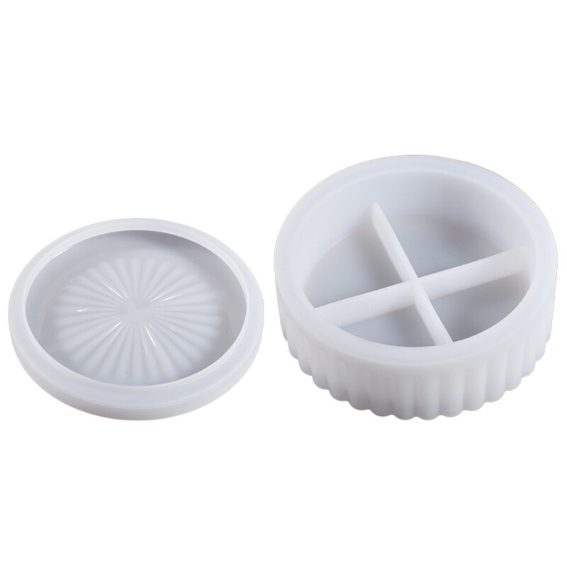 Crystal Epoxy Resin Moulds Silicone Storage Box Moulds Round Shaped