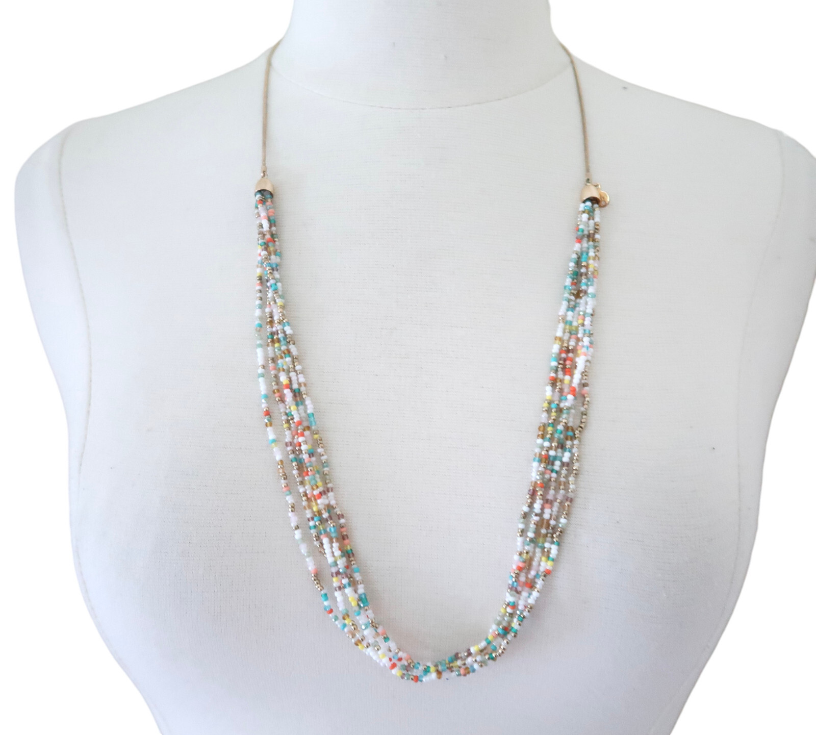 LOFT Multicolor seed bead adjustable necklace - image 1