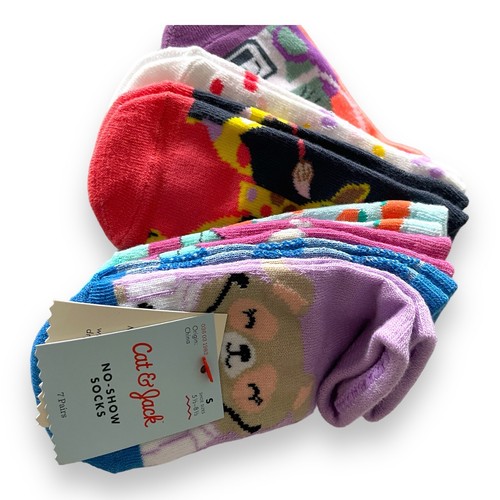 Girls 7 pairs Super Soft No Show Socks Cat & Jack Small 5 1/2 to 8 1/2 Shoe Size - Picture 11 of 11