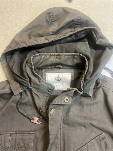WenVen Men’s Spring Jacket Cotton Jackets Parka with Removable Hood Large - Picture 7 of 12