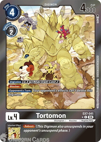 EX7-041 Tortomon : Limited Common Foil Digimon Card : EX07: Digimon Liberator