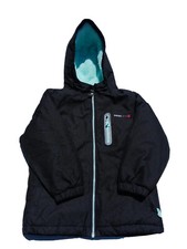 Swiss Tech Jacket Girls XS 4-5 Black Full Zip Hooded Fleece Lined Jacket