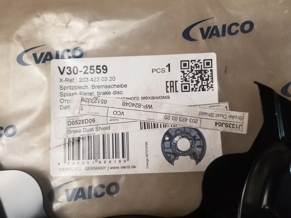 Protetor contra poeira de freio Vaico V30-2559 LR MBenz OV - Imagem 2 de 4