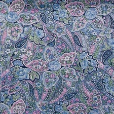 Wyoming Traders Wild Rag Calico Blue Paisley Silk Western Scarf - 34.5", 42"