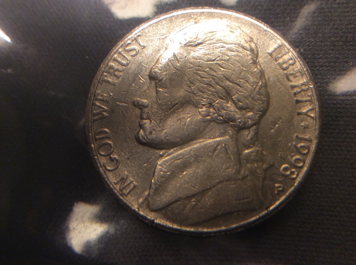 1998 P, jefferson nickel,Errors on obv & rev **see pictures