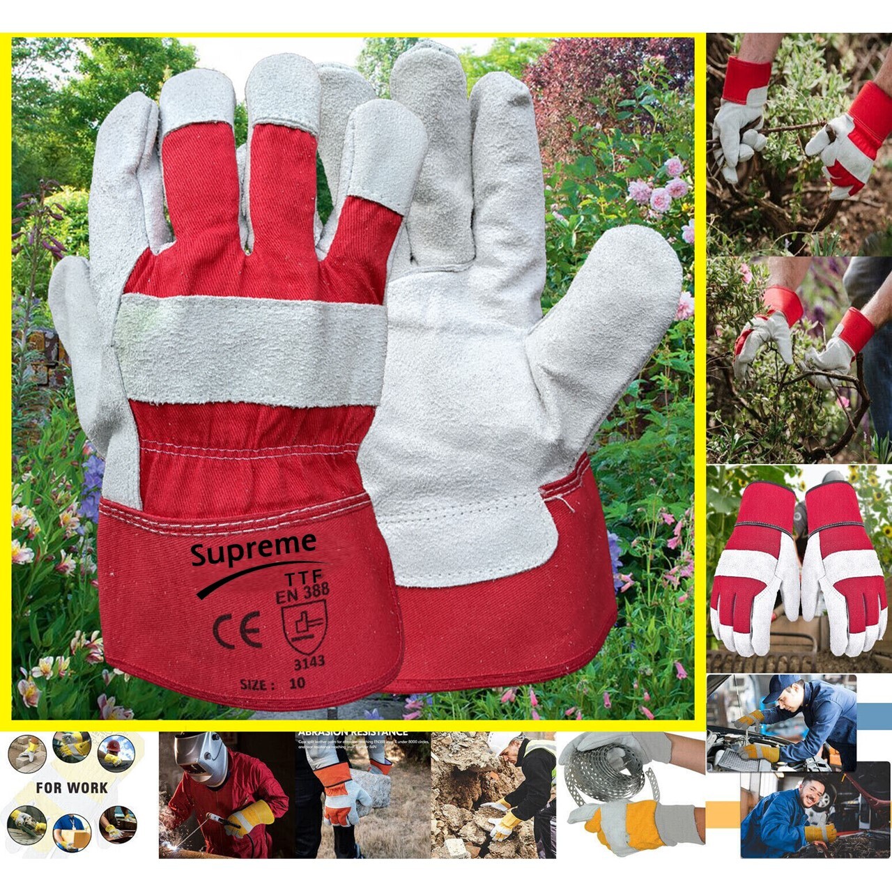 THORN PROOF GARDENING GLOVES RIGGER LEATHER CUT RESISTANT GAUNTLET