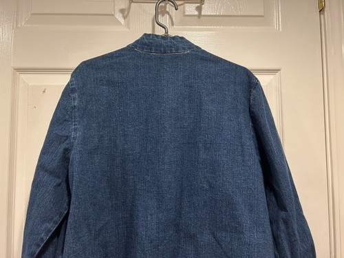 ANAGE Woman sz 1X BLUE Jean DENIM COTTON JACKET gold METAL EMBELLISHMENTS Snaps - Picture 10 of 11