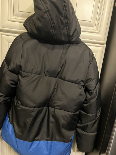 Operation Warm Boys Puffer Parka Coat Fleece Hood Jacket Black Blue 14 16 XL EUC - Picture 5 of 8